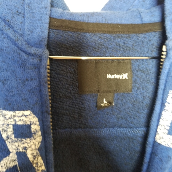 Hurley Kids Full Zip Up Blue Hoodie Sz L - Picture 6 of 8